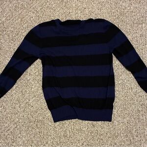 Men's Blue and Black Striped Sweater